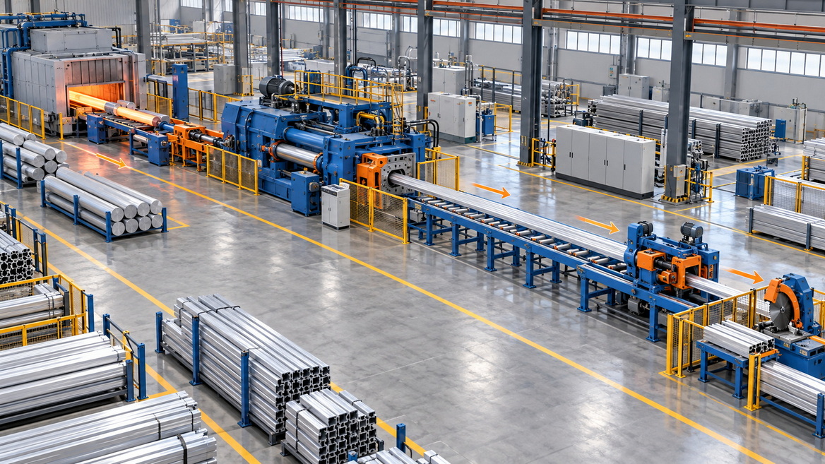 Integrated Aluminum Extrusion Production Line Integrated Aluminum Extrusion Production Line